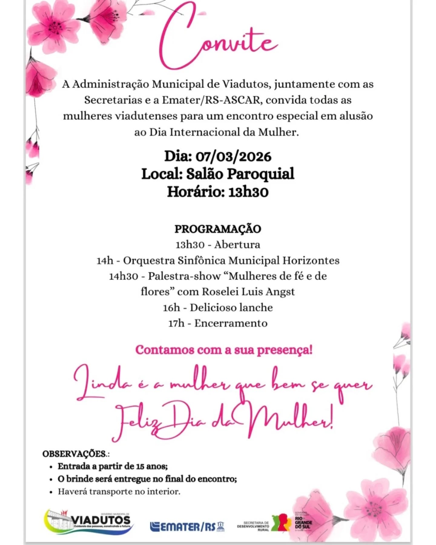 Imagem da Noticia: Dia da Mulher